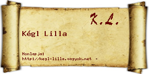 Kégl Lilla névjegykártya